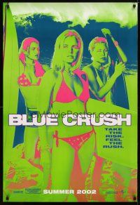 4s096 BLUE CRUSH teaser 1sh '02 John Stockwell, sexy Kate Bosworth in bikini, cool negative image!