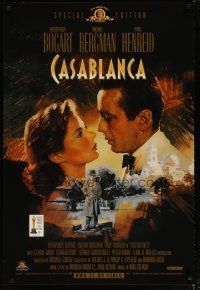 4s136 CASABLANCA video 1sh R98 Humphrey Bogart, Ingrid Bergman, Michael Curtiz classic!