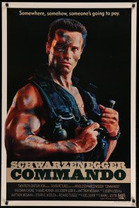 4s163 COMMANDO int'l 1sh '85 Arnold Schwarzenegger is going to make someone pay!