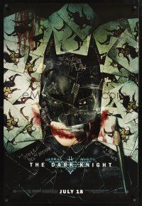 4s188 DARK KNIGHT wilding 1sh '08 cool playing card collage of Christian Bale as Batman!