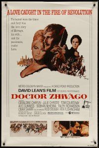 4s204 DOCTOR ZHIVAGO 1sh R80 Omar Sharif, Julie Christie, David Lean English epic, Terpning art!