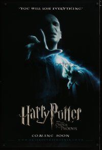 4s341 HARRY POTTER & THE ORDER OF THE PHOENIX teaser DS English 1sh '07 creepy Ralph Fiennes!