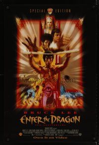 4s223 ENTER THE DRAGON video 1sh R98 Bruce Lee kung fu classic, the movie that made him a legend!
