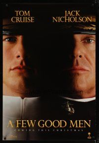 4s243 FEW GOOD MEN teaser 1sh '92 best close up of Tom Cruise & Jack Nicholson!