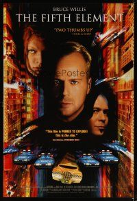 4s246 FIFTH ELEMENT video 1sh '97 Bruce Willis, Milla Jovovich, Oldman, directed by Luc Besson!