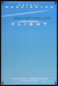 4s255 FLIGHT teaser DS 1sh '12 Denzel Washington, John Goodman, cool image of jet & contrail!