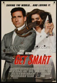 4s280 GET SMART advance DS 1sh '08 Peter Segal, wacky image of Steve Carell, Anne Hathaway!