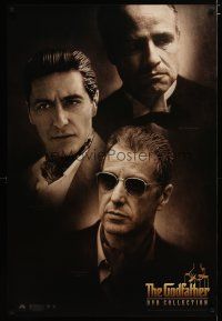 4s296 GODFATHER DVD COLLECTION video poster '01 cool close-up images of Marlon Brando & Al Pacino!