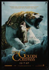 4s302 GOLDEN COMPASS teaser DS 1sh '07 Nicole Kidman, Dakota Blue Richards w/bear!