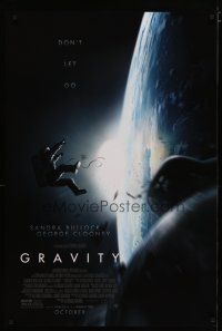 4s313 GRAVITY October style advance DS 1sh '13 Sandra Bullock, George Clooney, adrift over Earth!