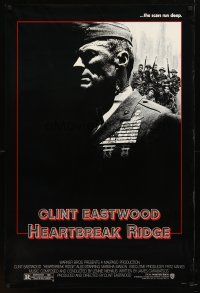 4s347 HEARTBREAK RIDGE 1sh '86 Clint Eastwood all decked out in uniform & medals!