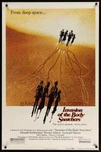 4s398 INVASION OF THE BODY SNATCHERS advance 1sh '78 Kaufman classic remake of space invaders!