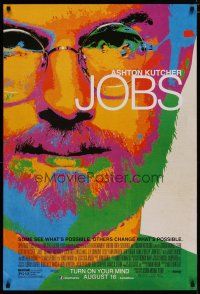 4s410 JOBS advance DS 1sh '13 colorful image of Ashton Kutcher as visionary Steve Jobs!