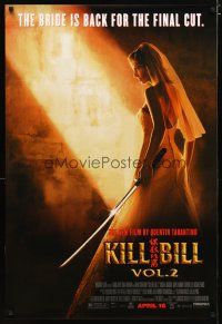 4s421 KILL BILL: VOL. 2 advance DS 1sh '04 bride Uma Thurman with katana, Quentin Tarantino