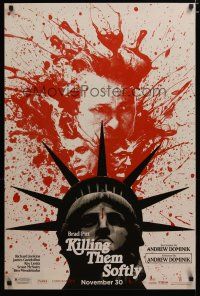4s424 KILLING THEM SOFTLY teaser 1sh '12 Brad Pitt, James Gandolfini, Ray Liotta over Lady Liberty!