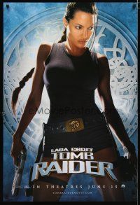 4s437 LARA CROFT TOMB RAIDER teaser DS 1sh '01 sexy Angelina Jolie, from popular video game!