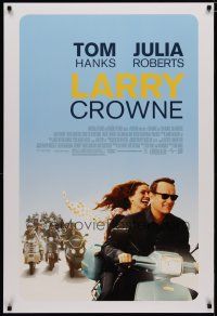 4s438 LARRY CROWNE DS 1sh '11 Tom Hanks in the title role w/Julia Roberts on scooter!