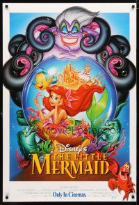 4s459 LITTLE MERMAID int'l advance DS 1sh R98 image of Ariel & cast, Disney underwater cartoon!