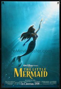 4s458 LITTLE MERMAID Ariel Cinema style advance DS 1sh R98 title character swimming towards surface!