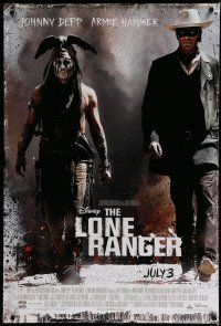 4s461 LONE RANGER advance DS 1sh '13 Disney, Johnny Depp, Armie Hammer in the title role!