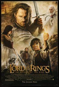 4s463 LORD OF THE RINGS: THE RETURN OF THE KING advance 1sh '03 Jackson, cool cast montage!