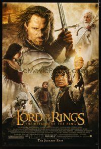 4s464 LORD OF THE RINGS: THE RETURN OF THE KING advance DS 1sh '03 Jackson, cool cast montage!
