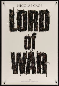 4s468 LORD OF WAR teaser 1sh '05 Nicolas Cage, cool gun title mosaic!