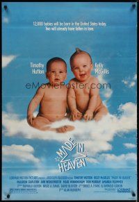 4s474 MADE IN HEAVEN 1sh '87 Alan Rudolph, Timothy Hutton, Kelly McGillis, cute babies!