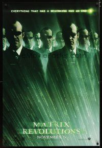 4s490 MATRIX REVOLUTIONS teaser DS 1sh '03 many images of Hugo Weaving as Agent Smith!