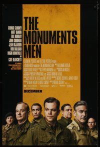 4s506 MONUMENTS MEN advance DS 1sh '14 George Clooney, Matt Damon, Bill Murray, John Goodman!