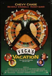 4s522 NATIONAL LAMPOON'S VEGAS VACATION DS 1sh '97 great image of Chevy Chase on roulette wheel!