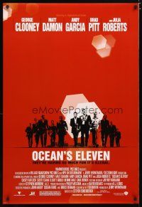 4s534 OCEAN'S 11 DS 1sh '01 Steven Soderbergh, George Clooney, Matt Damon, Brad Pitt