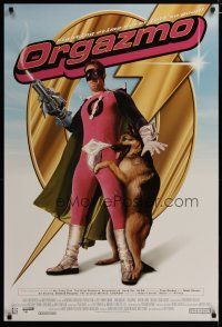 4s544 ORGAZMO Canadian 1sh '97 Trey Parker and Matt Stone, wacky sci-fi superhero!