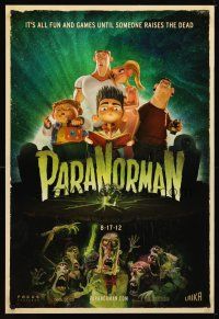4s553 PARANORMAN advance DS 1sh '12 all fun and games until someone raises the dead!