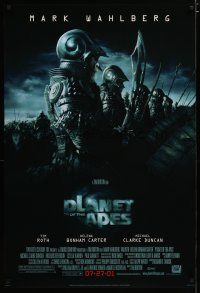 4s576 PLANET OF THE APES style C advance DS 1sh '01 Tim Burton, close-up image of huge ape army!