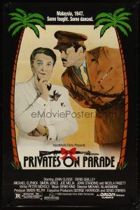 4s590 PRIVATES ON PARADE 1sh '83 John Cleese, Denis Quilley, Patrick Pearson, English comedy!