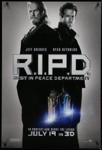 4s601 R.I.P.D. teaser DS 1sh '13 Ryan Reynolds & Jeff Bridges with glowing guns!