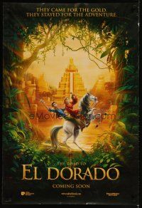 4s618 ROAD TO EL DORADO int'l advance DS 1sh '00 cartoon, explorers on horse at the city of gold!