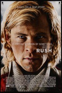 4s633 RUSH DS 1sh '13 cool close-up of Chris Hemsworth as F1 driver James Hunt!