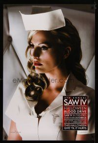 4s641 SAW IV 1sh '07 Tobin Bell, Halloween blood drive, great portrait image of sexy nurse!