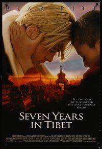4s646 SEVEN YEARS IN TIBET int'l DS 1sh '97 adventurer Brad Pitt, Jean-Jacques Annaud!