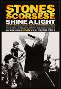 4s653 SHINE A LIGHT advance 1sh '08 Martin Scorcese's Rolling Stones documentary, concert image!