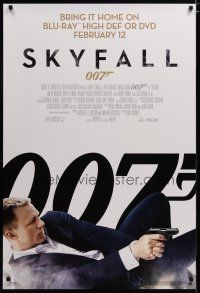 4s666 SKYFALL video 1sh '12 cool image of Daniel Craig as James Bond on back shooting gun!