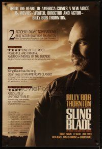 4s671 SLING BLADE reviews 1sh '96 great image of star & director Billy Bob Thornton!