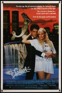 4s691 SPLASH 1sh '84 Tom Hanks loves mermaid Daryl Hannah in New York City!