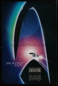 4s706 STAR TREK: GENERATIONS advance 1sh '94 cool sci-fi art of the Enterprise, Boldly Go!