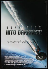 4s697 STAR TREK INTO DARKNESS advance DS 1sh '13 Zoe Saldana, cool image of crashing starship!