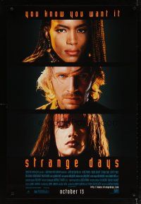 4s715 STRANGE DAYS advance 1sh '95 Ralph Fiennes, Angela Bassett, Juliette Lewis!