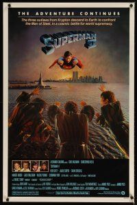 4s721 SUPERMAN II 1sh '81 Christopher Reeve, Terence Stamp, battle over New York City!