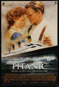 4s743 TITANIC revised style B int'l DS 1sh '97 DiCaprio, Kate Winslet, with Gloria Stuart credited